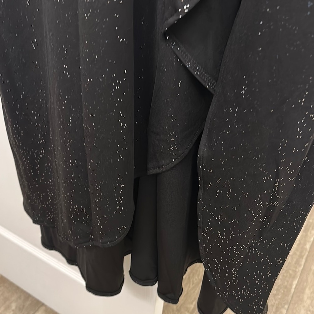 Ever Pretty Black Silver Flutter Sleeve Midi Dress - Picture 12 of 12